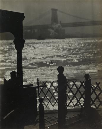 KARL STRUSS (1886-1981) A view of Brooklyn Bridge from the Staten Island Ferry * 110th Street subway station, New York City.